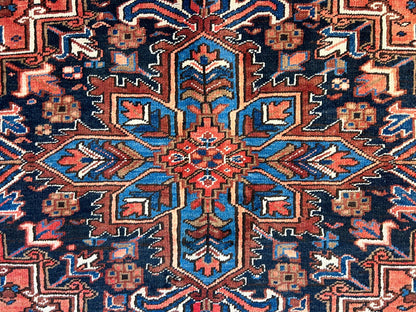 7'5"x11'1" Hand-Knotted 100% Wool Pile Herize Rug