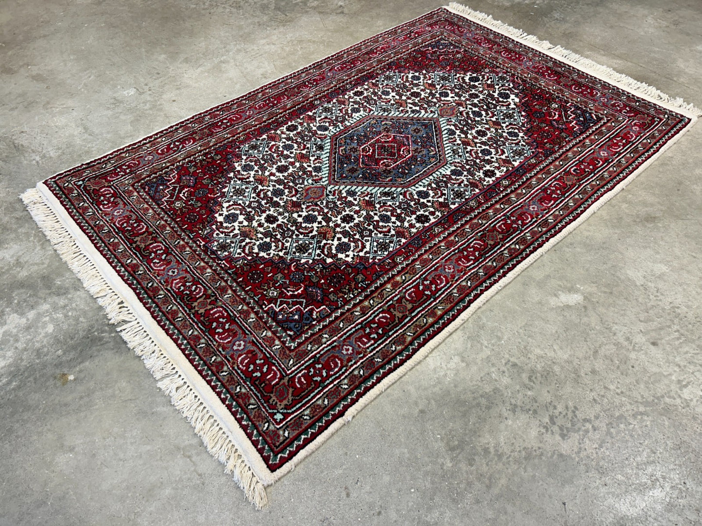 3'10"x5'10" Hand-Knotted 100% Wool Pile Indobijar Area Rug - Carpet