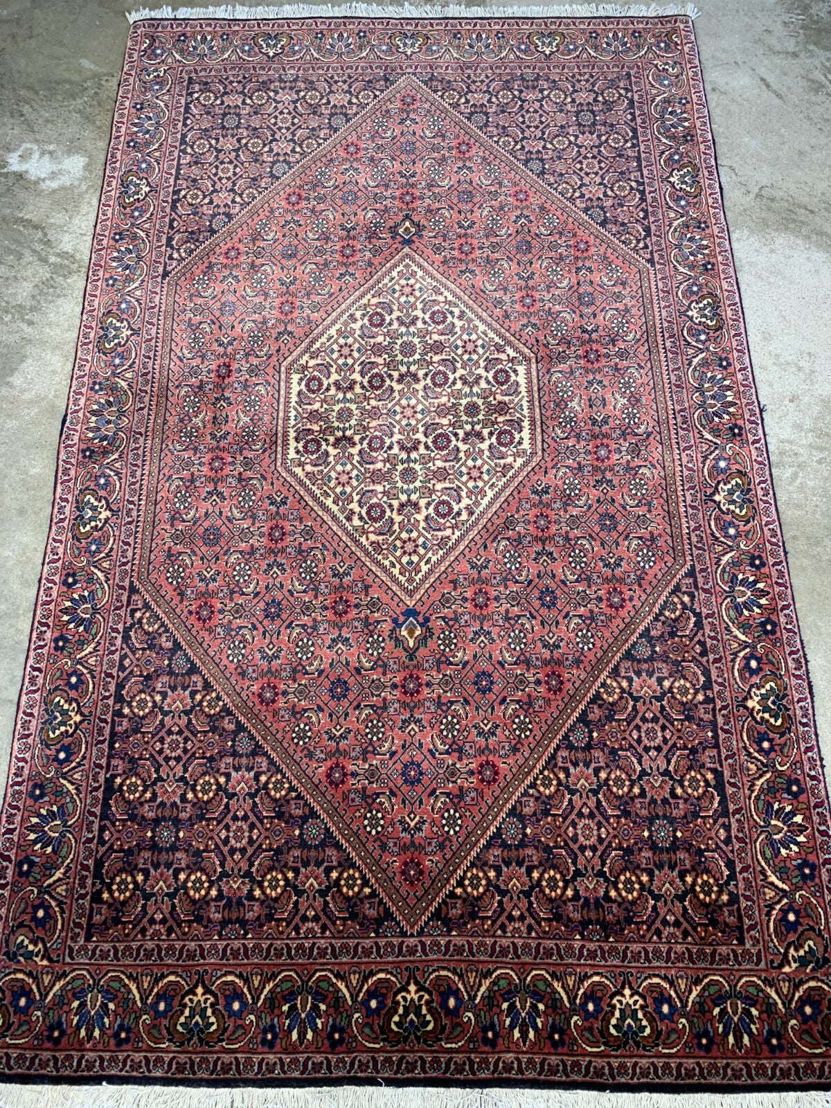 3'8"x6'1" Hand-Knotted 100% Wool Pile Bijare Carpet - Area Rug