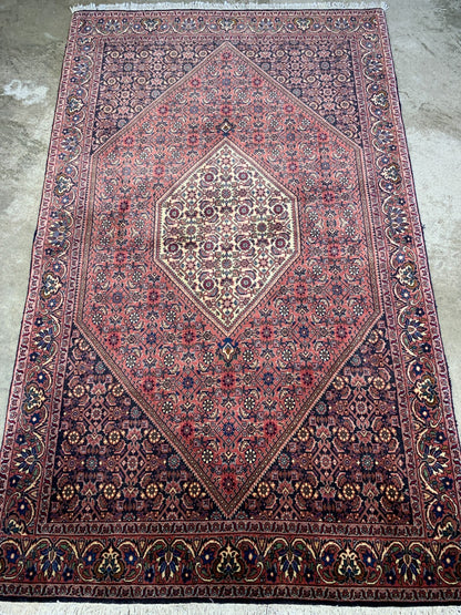 3'8"x6'1" Hand-Knotted 100% Wool Pile Bijare Carpet - Area Rug