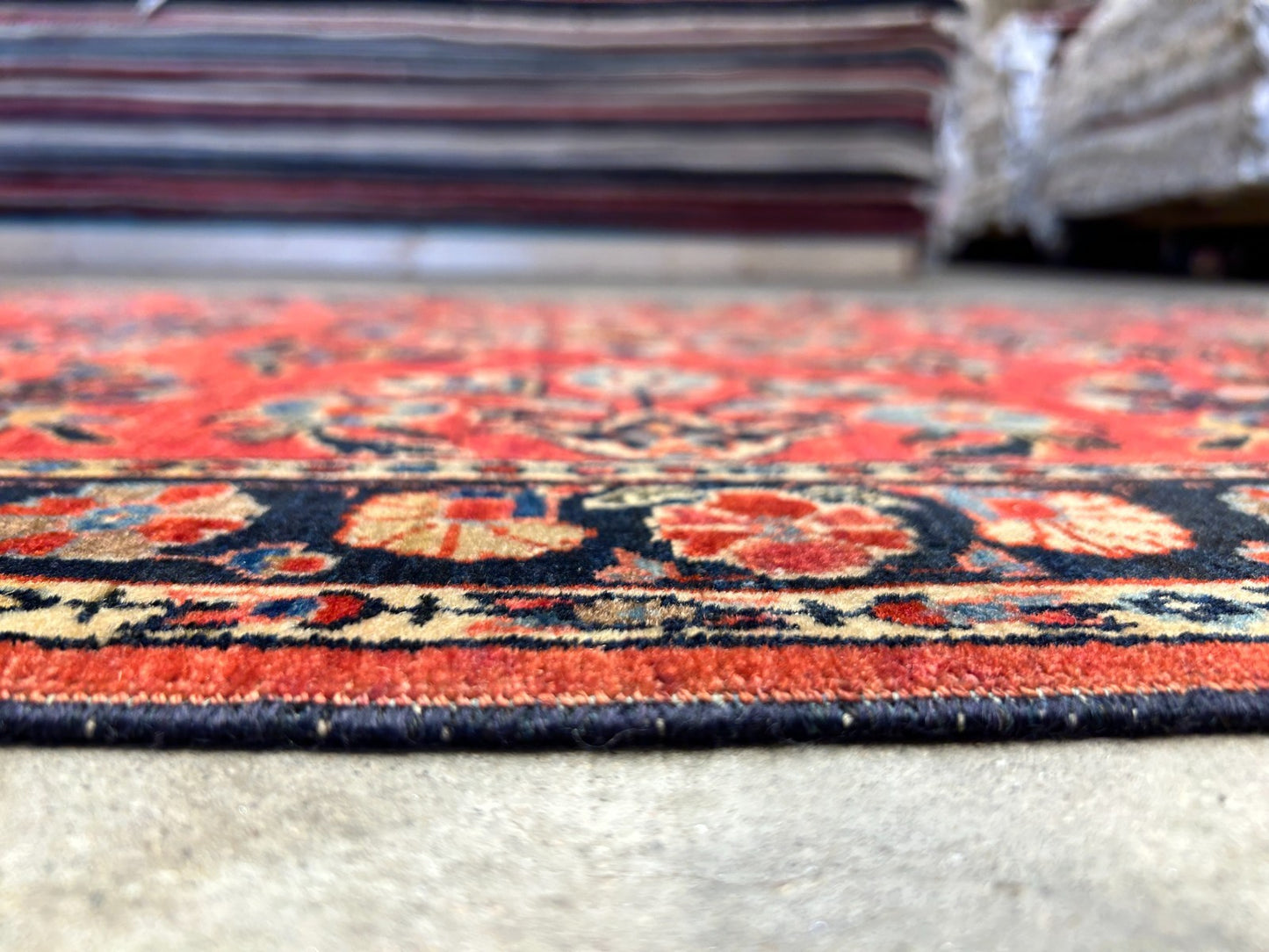 3'4"x4'10" Antique Hand-Knotted 100% Wool Pile Sarouke Mohajeran Rug