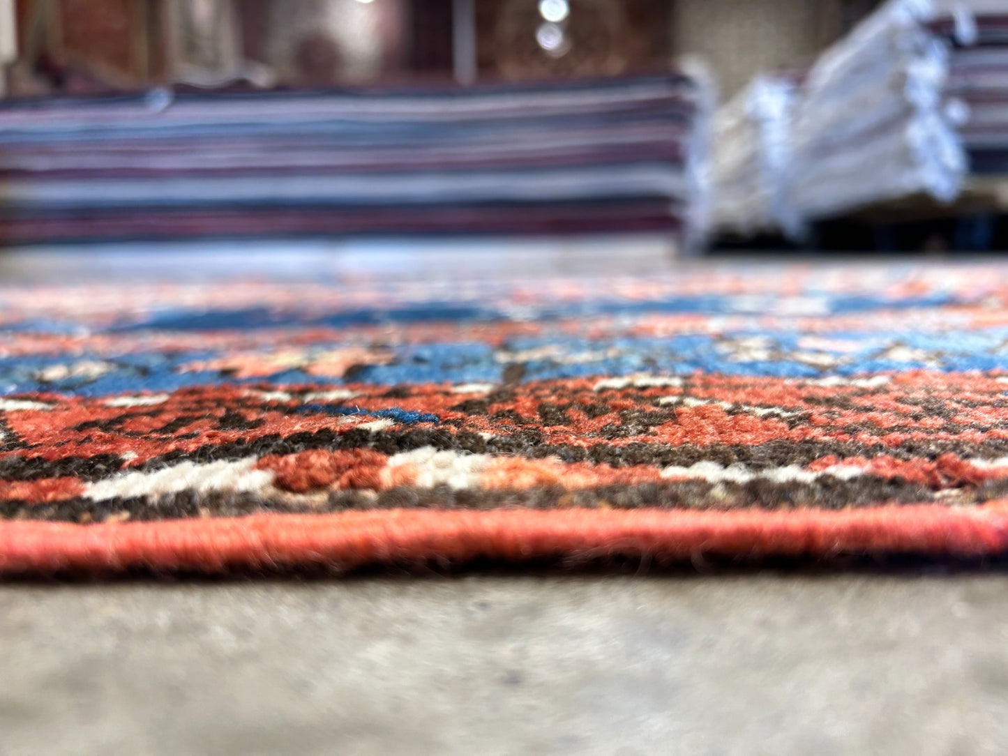 Collector Item - 4'1"x7'3" Antique Hand-Knotted 100% Wool Pile Russian Kazak Rug