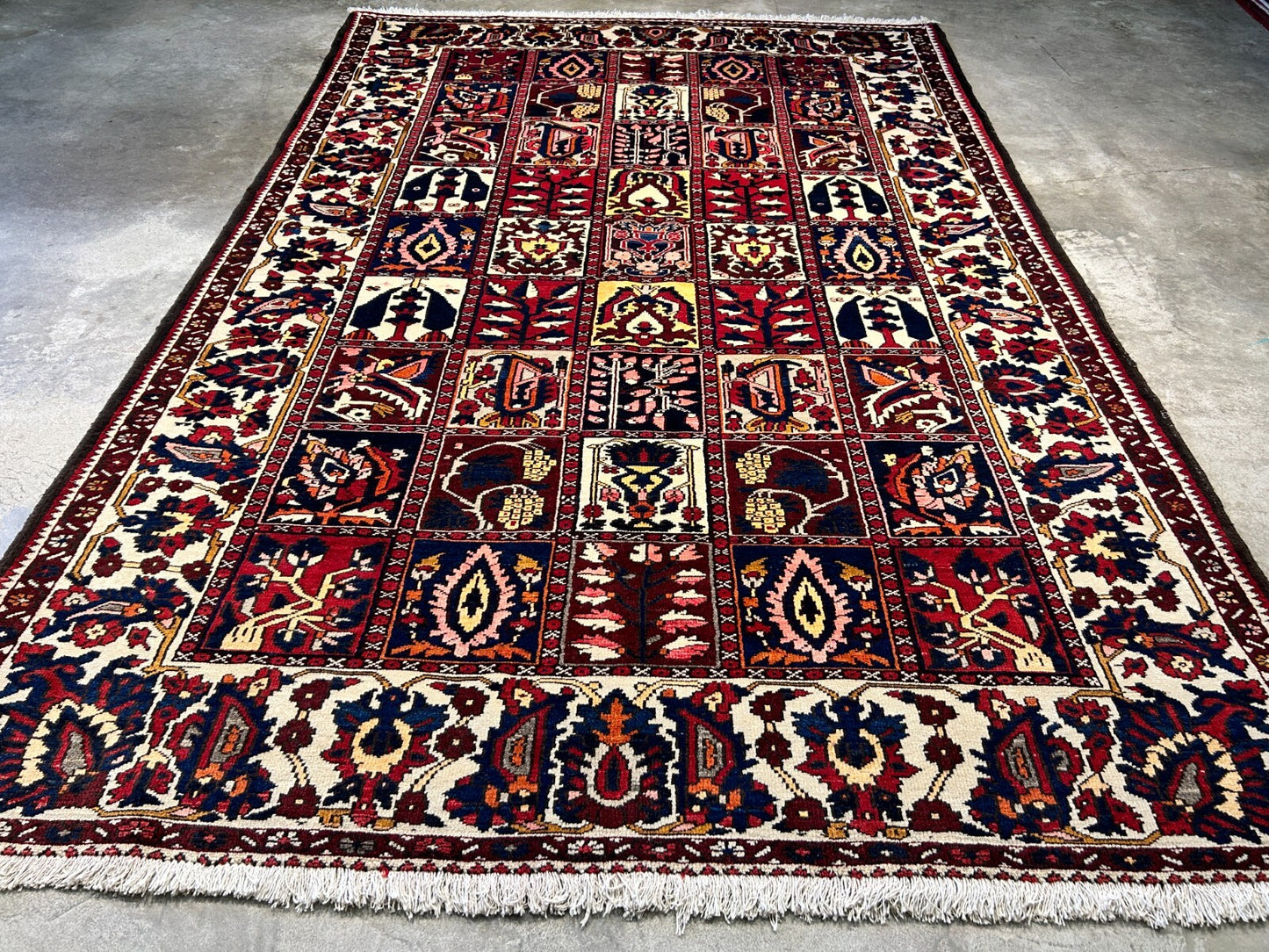 6'10"x10'1" Hand-Knotted 100% Lamb Wool Bakhtiarie Carpet - Area Rug