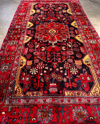 5'0" x 9'11" Hand-Knotted 100% Wool Pile Nahavande Area Rug - Carpet