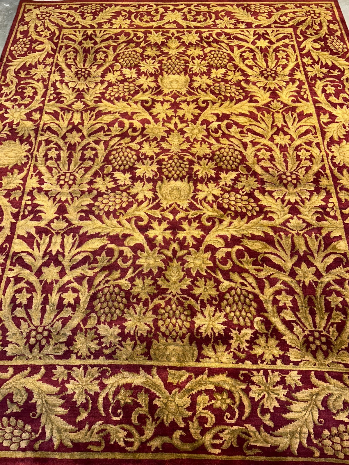 8'x10' Hand-Knotted 100% Wool Pile All-Over Area Rug - Carpet