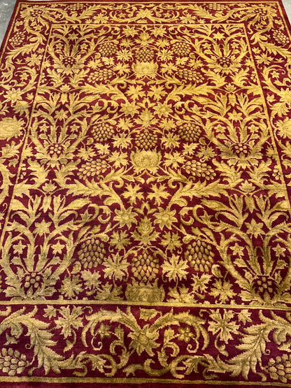 8'x10' Hand-Knotted 100% Wool Pile All-Over Area Rug - Carpet