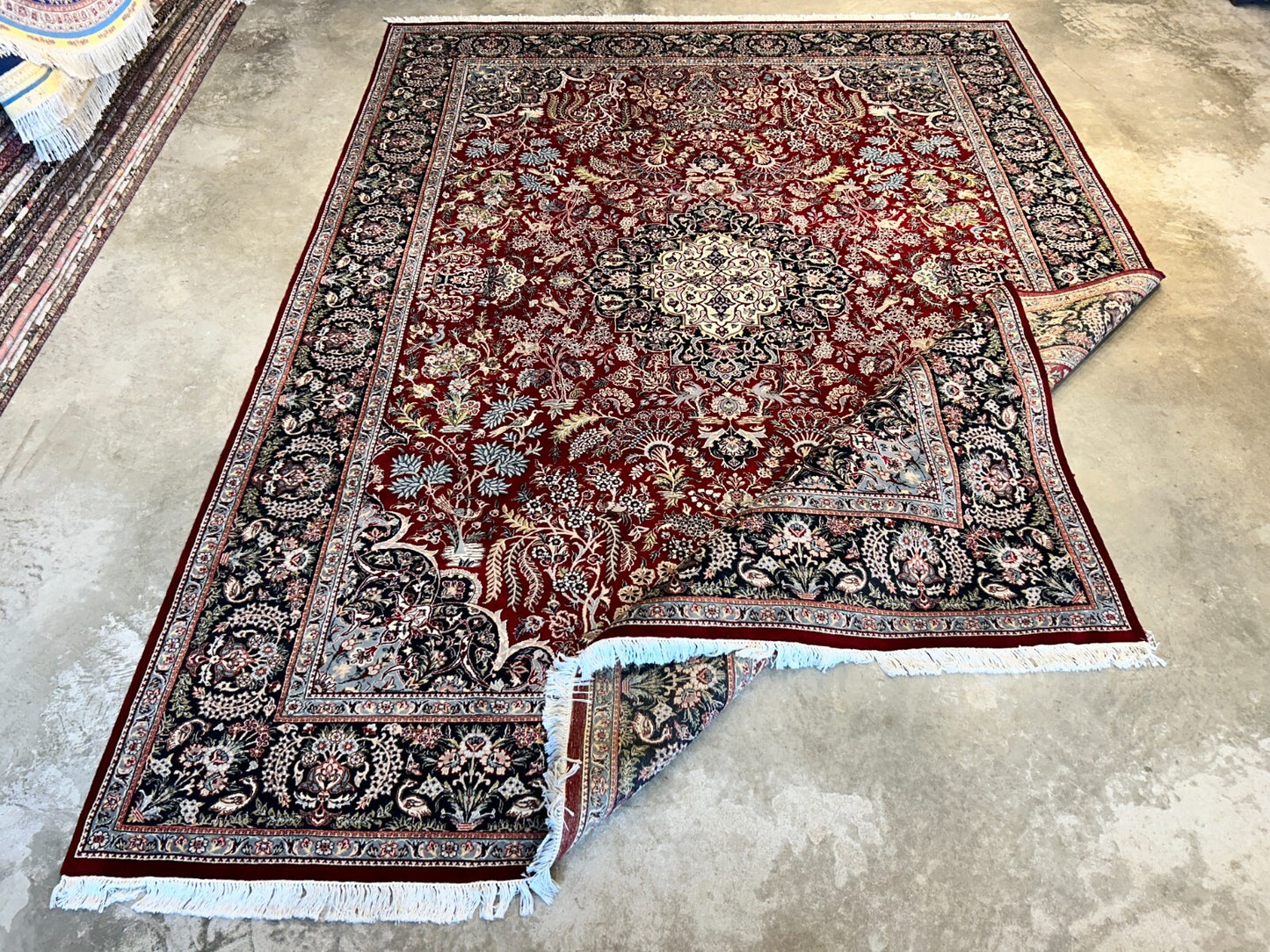 9'1"x12'4" Hand-Knotted 100% Wool Pile Oriental Rug