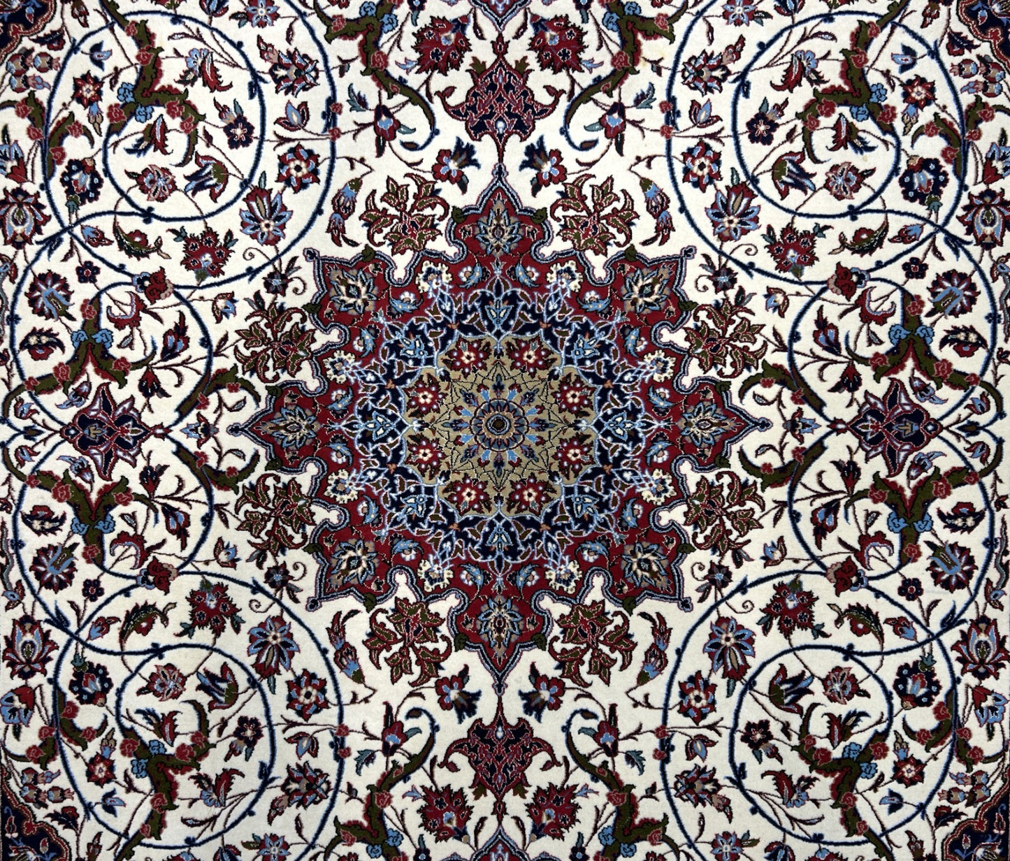 6'6"x10'2" Extra-Fine Hand-Knotted Wool & Silk  Isfahane Seirafian Rug - Signed
