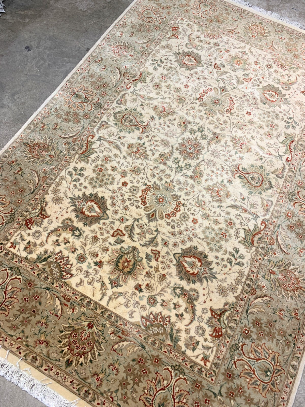 4'0"x6'0" Very-Fine Hand-Knotted 100% Wool Pile Pakpersia Area Rug