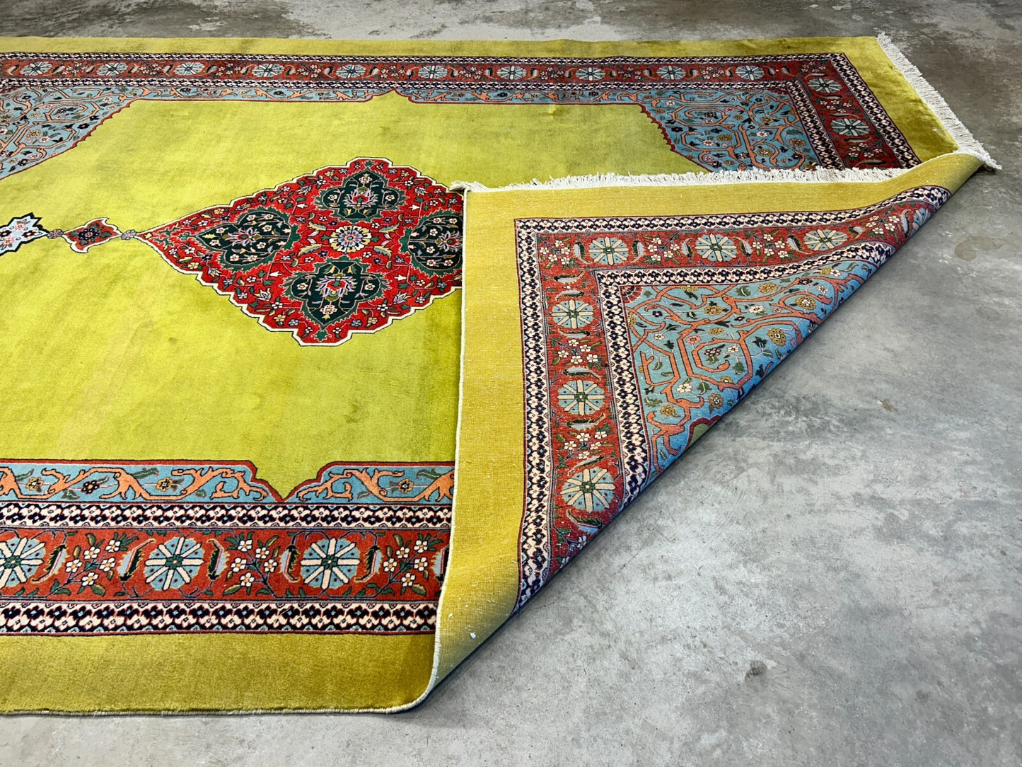 8'2"x11'3" One-of-a-Kind Hand-Knotted 100% Wool Pile Tabrize Carpet - Area Rug