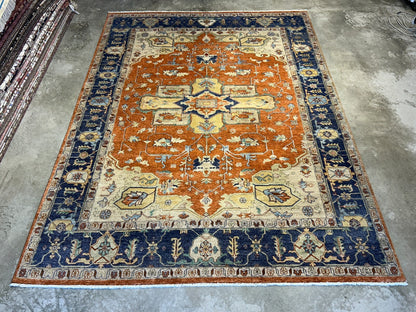 9'x12' Hand-Knotted 100%  Wool Pile IndoSerapi Rug