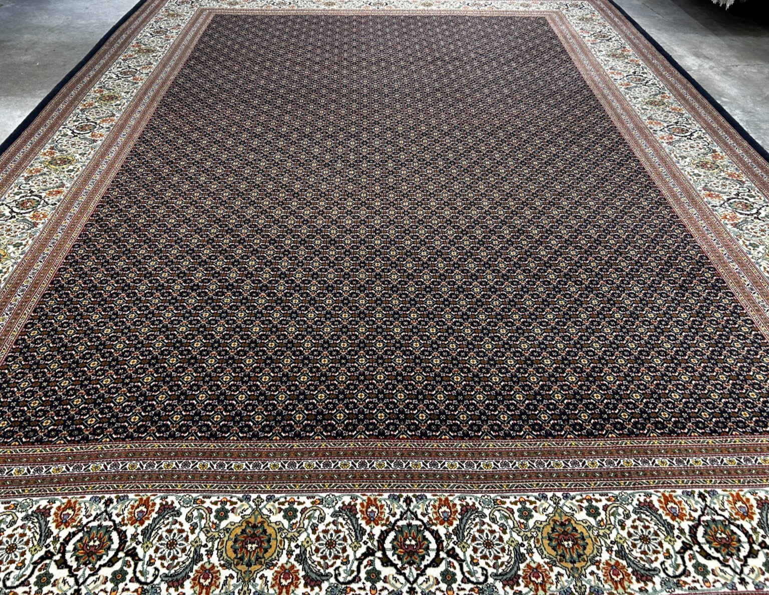 8'4"x11'2" Fine Hand-Knotted 100% Wool Pile Tabrize Fish Style Rug - Carpet