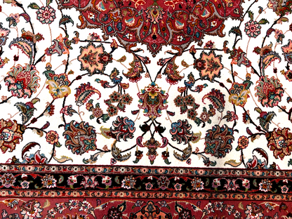 8'3"x11'3" Fine Hand-Knotted Wool & Silk Tabrize Rug