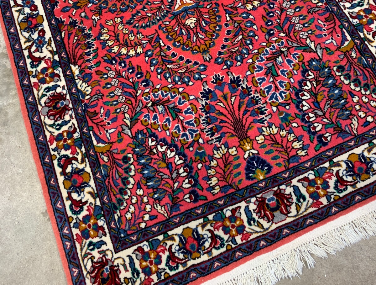 3'6"x5'2'' Hand-Knotted 100% Wool Pile Sarouke Area Rug