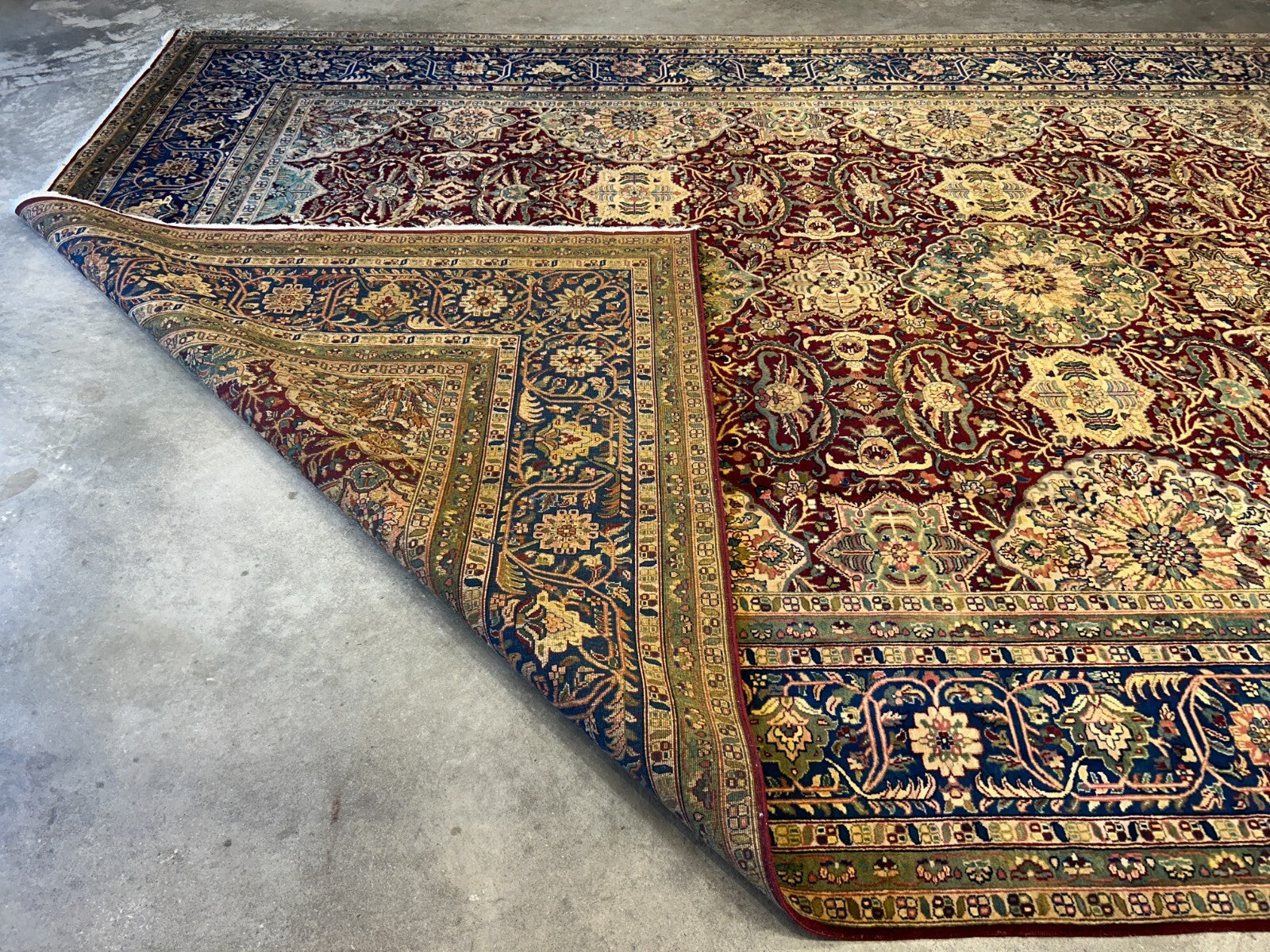 9'1"x12'3" Very Fine Hand-Knotted 100% Fine Wool Pile IndoTabriz Rug