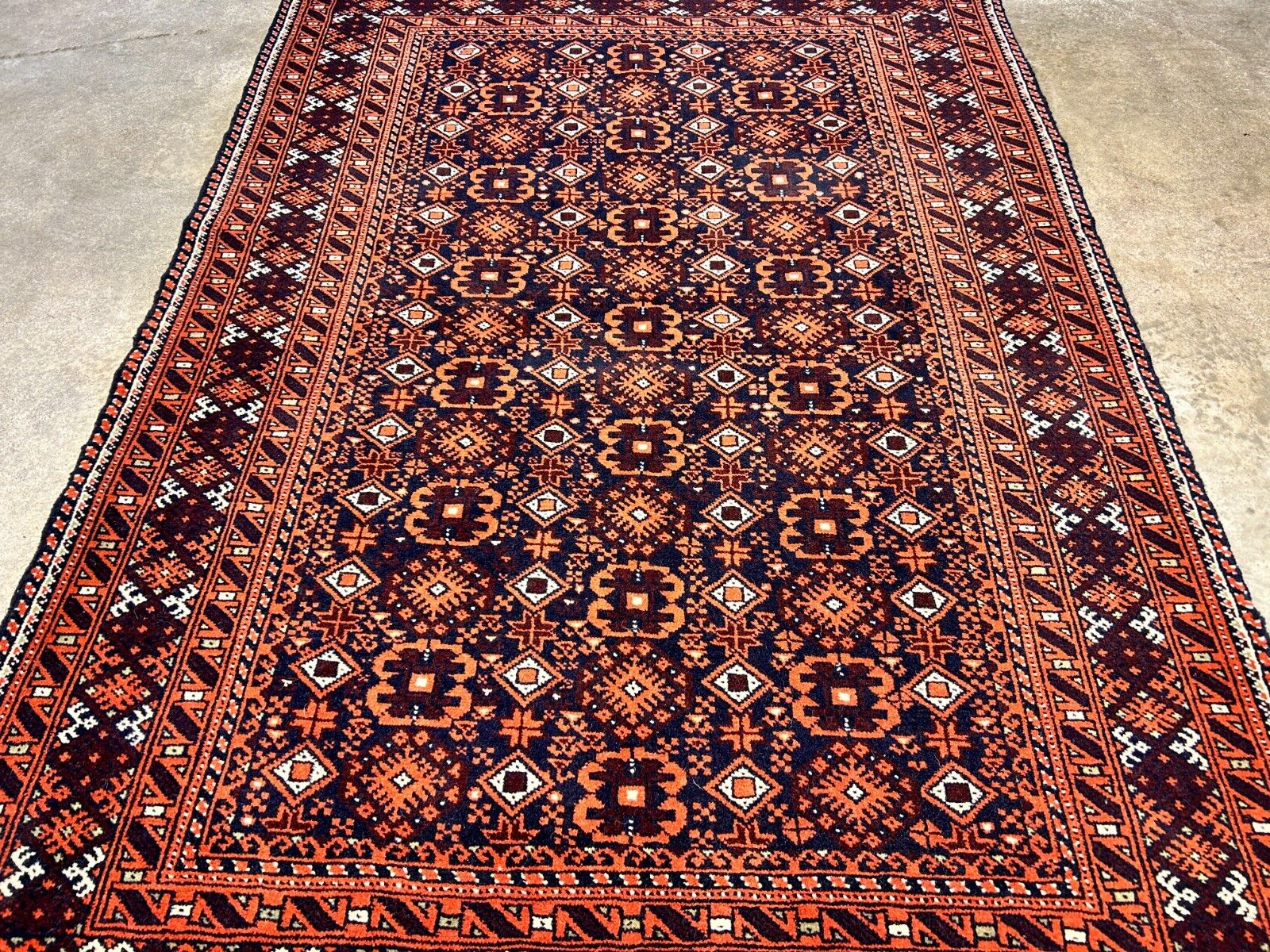 3'2"x4'6" Hand-Knotted 100% Wool Pile Afghan Area Rug