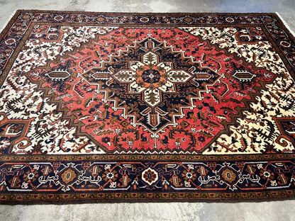 6'10" x 9'7" Hand-Knotted 100% Wool Pile Herize Area Rug - Carpet