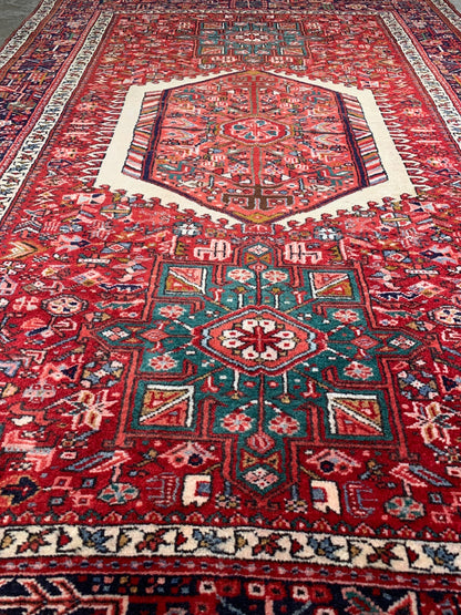 4'10"x6'6" Antique Hand-Knotted 100% Lamb Wool Karajah Rug