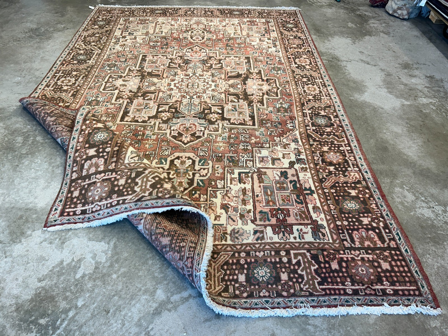 7'5"x11'5" Hand-Knotted 100% Wool Pile Herize Rug