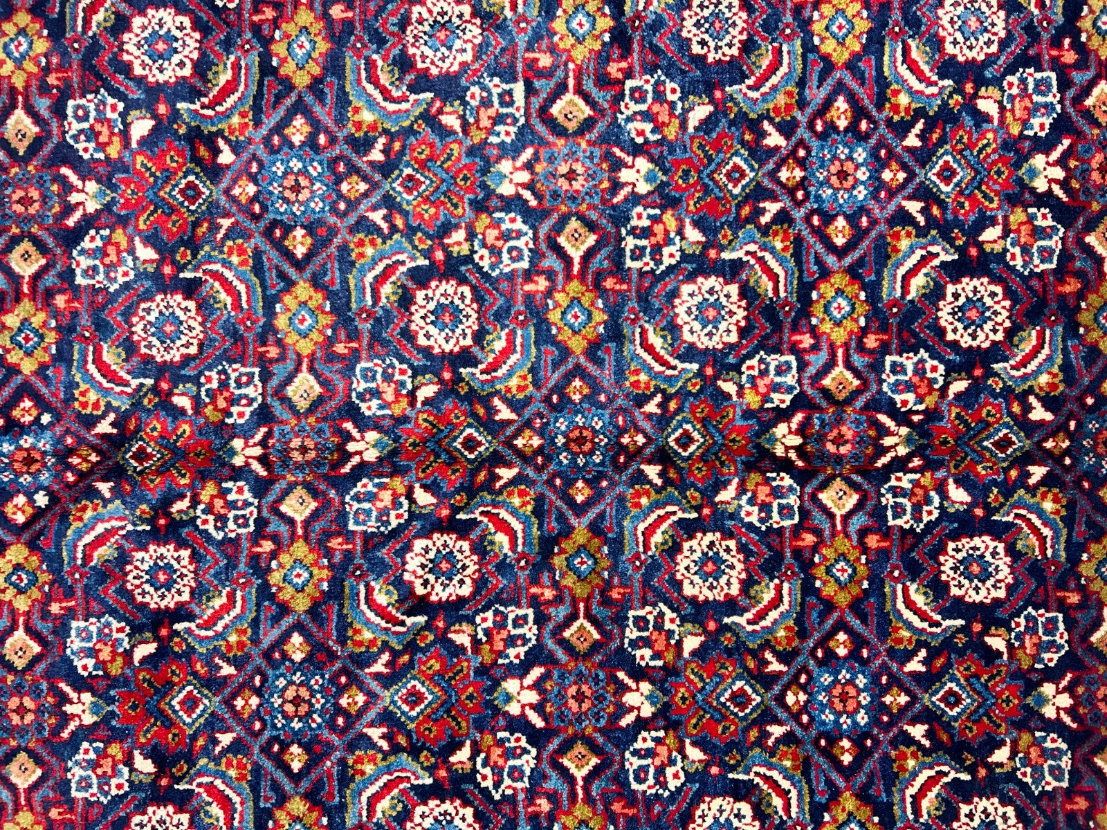 10'5"x14' Hand-Knotted 100% Wool Pile All-over Herati Rug