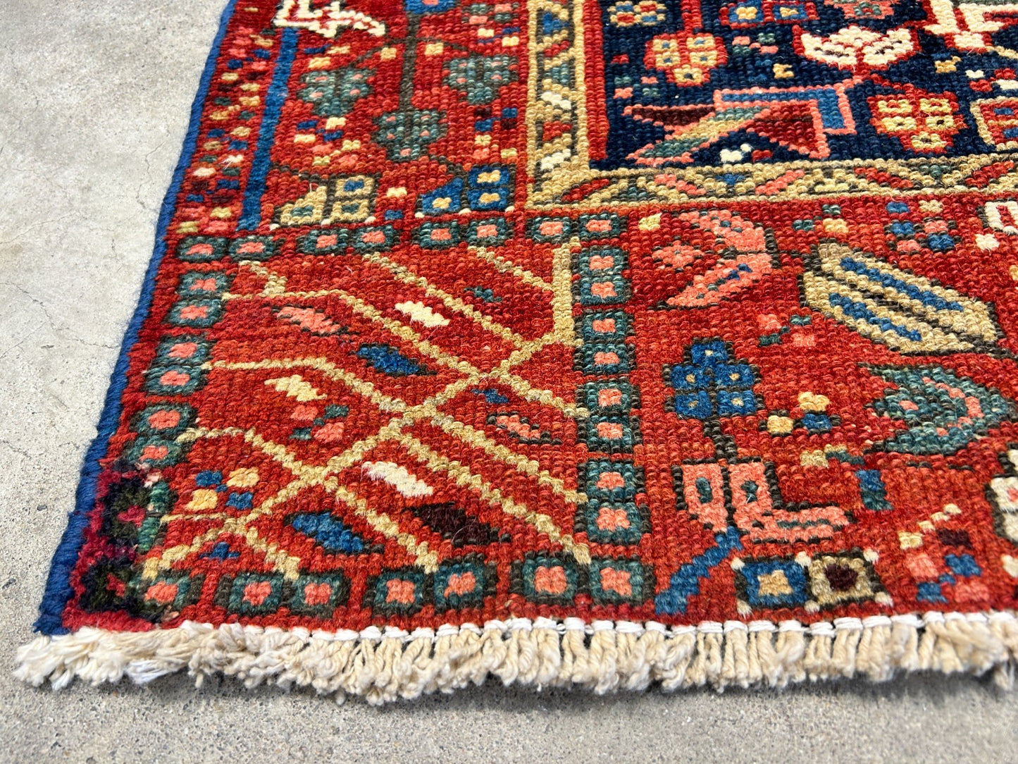 3'x4'6" Antique Hand-Knotted 100% Wool Pile Karaja Rug