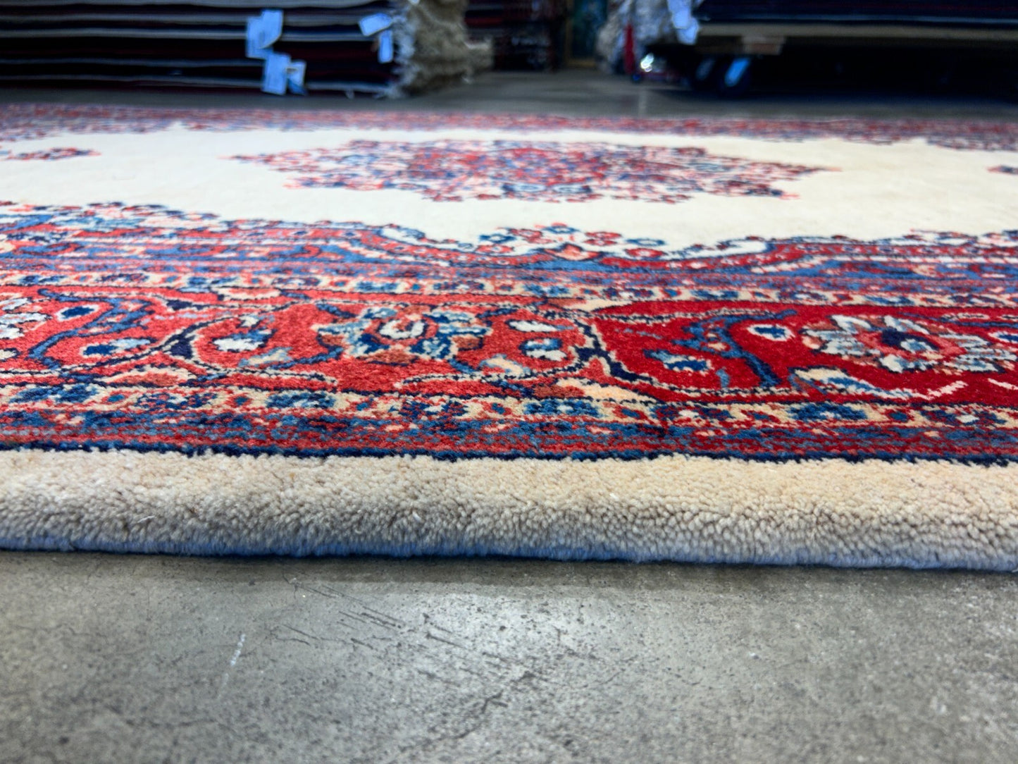 6'2"x9' Hand-Knotted 100% Wool Pile Sarouke Carpet - Area Rug