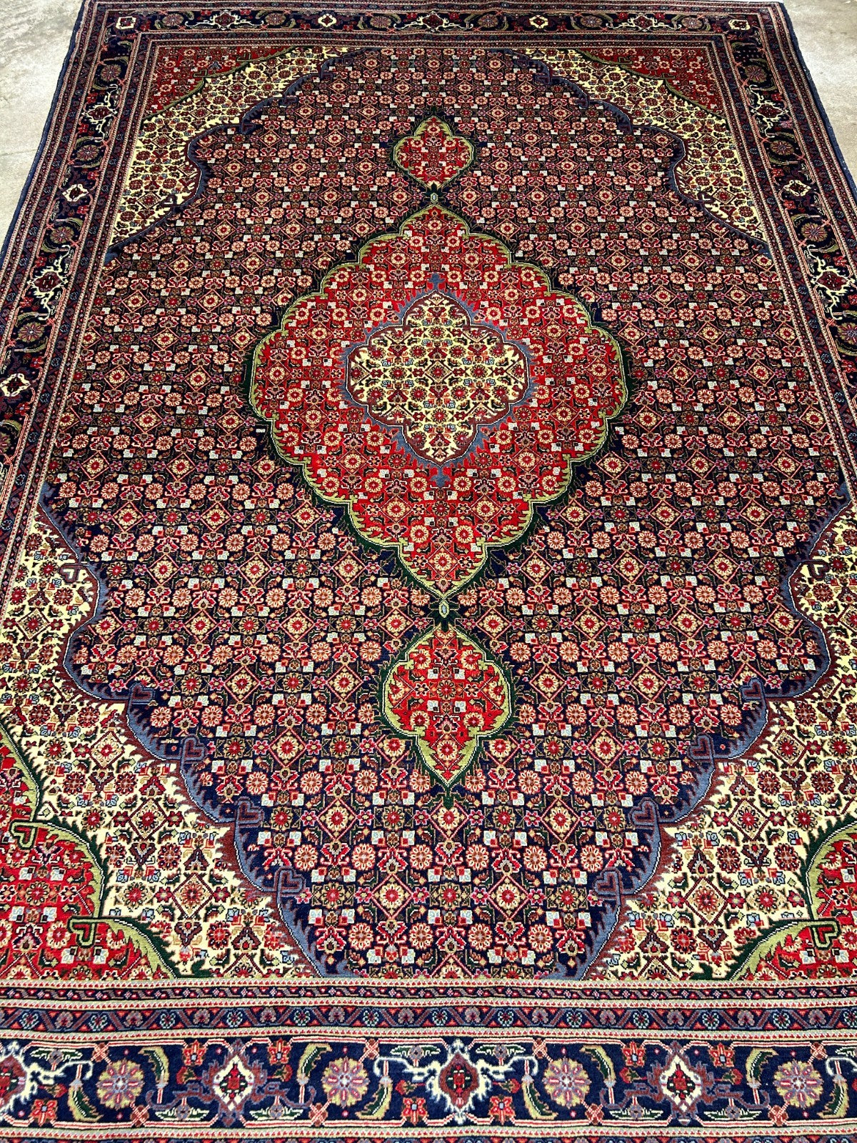 6'7"x9'4" Hand-Knotted 100% Wool Pile Tabrize Fishe Design Carpet - Area Rug