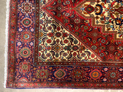 3'8"x6'6" Hand-Knotted 100% Wool Pile Bijare Gholtoghe Carpet - Area Rug