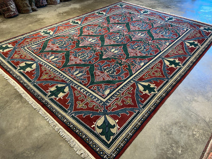 9'x12' Hand-Knotted 100%  Wool Pile All-Over Area Rug