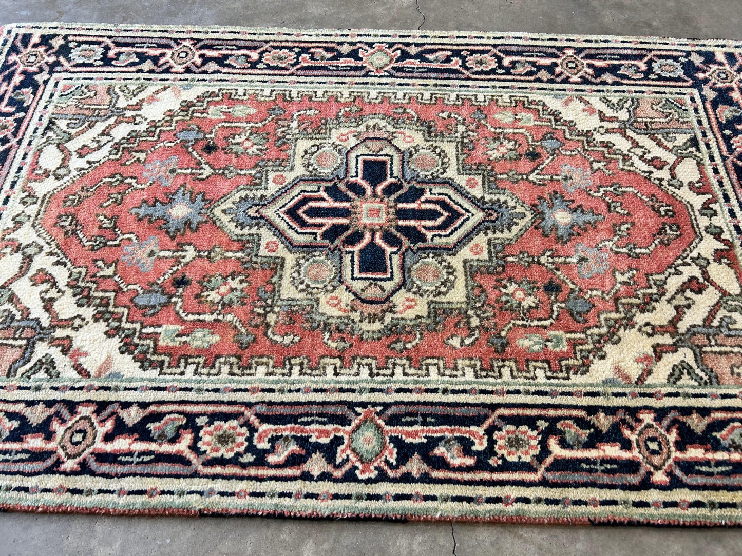 3'x5' Hand-Knotted 100% Wool Pile IndoSerapi Rug