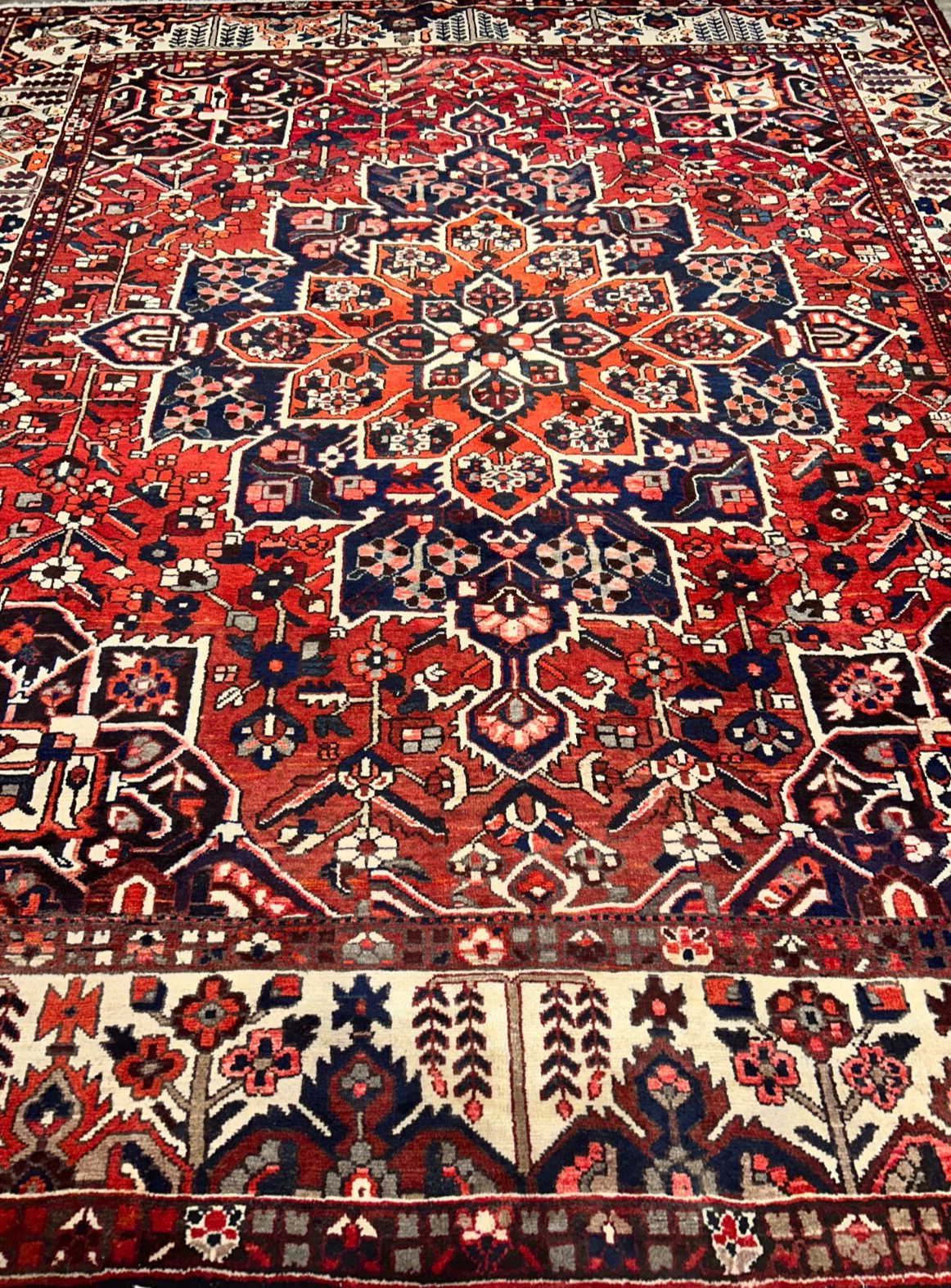10'3"x12'2" Hand-Knotted 100% Wool Pile Bakhtiarie Rug