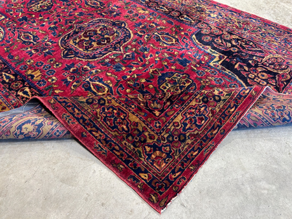 4'5"x6'6" Rare Antique Hand-Knotted 100% Wool Pile Sarouke Area Rug - Carpet