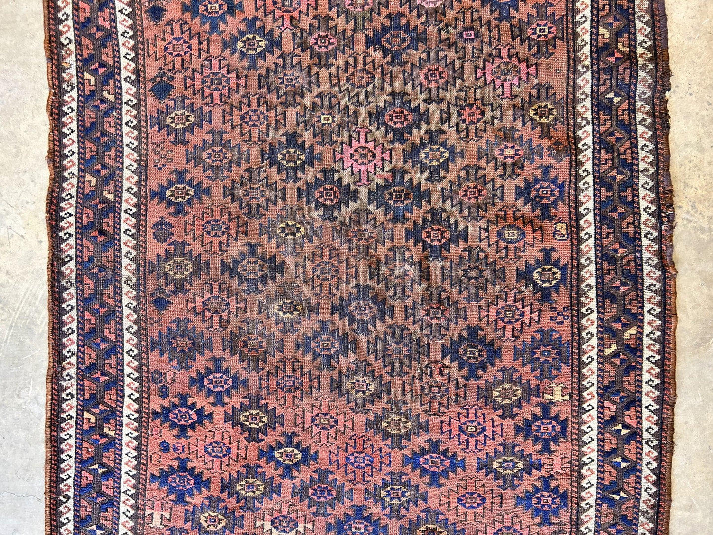 3'5"x5'9" Antique Hand-Knotted 100% Wool Senneh Area Rug - Carpet