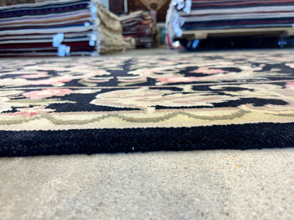 6'x9'2" Hand-Knotted 100% Wool Pile Indo-Tabati Carpet - Area Rug