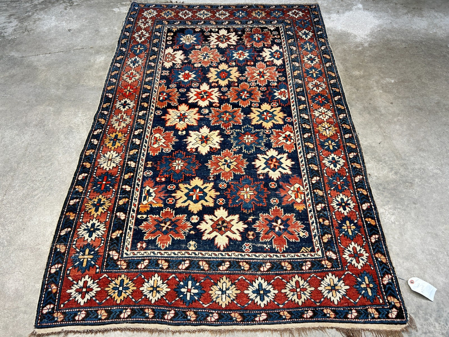 Collector Item -  4'x6'3" Antique Hand-Knotted 100% Wool Pile Kazak Rug