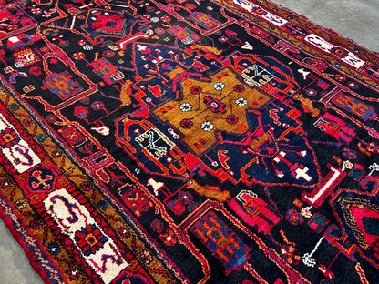 5'7" x 10'6" Hand-Knotted 100% Wool Pile Nahavande Area Rug - Carpet