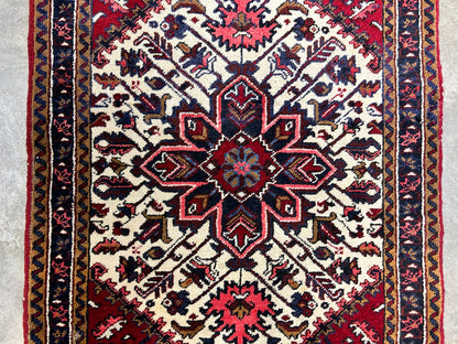 3'1"x5' Hand-Knotted 100% Wool Pile Herize Rug