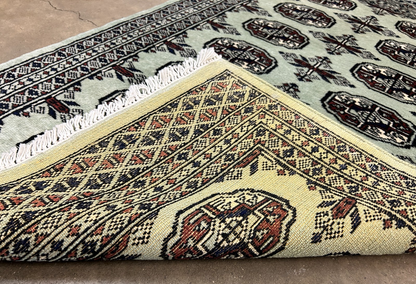 2'7"x4'2" Hand-Knotted 100% Wool Pile Bokhara Rug