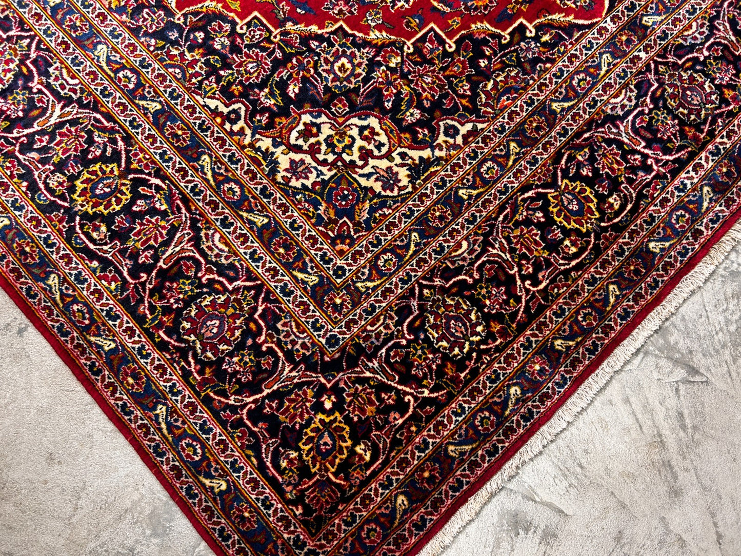 8'4"x12' Hand-Knotted 100% Wool Pile Kashane Area Rug - Signed