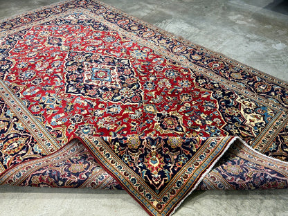 6'5"x10'6'' Hand-Knotted 100% Wool Pile Kashane Area Rug - Area Carpet