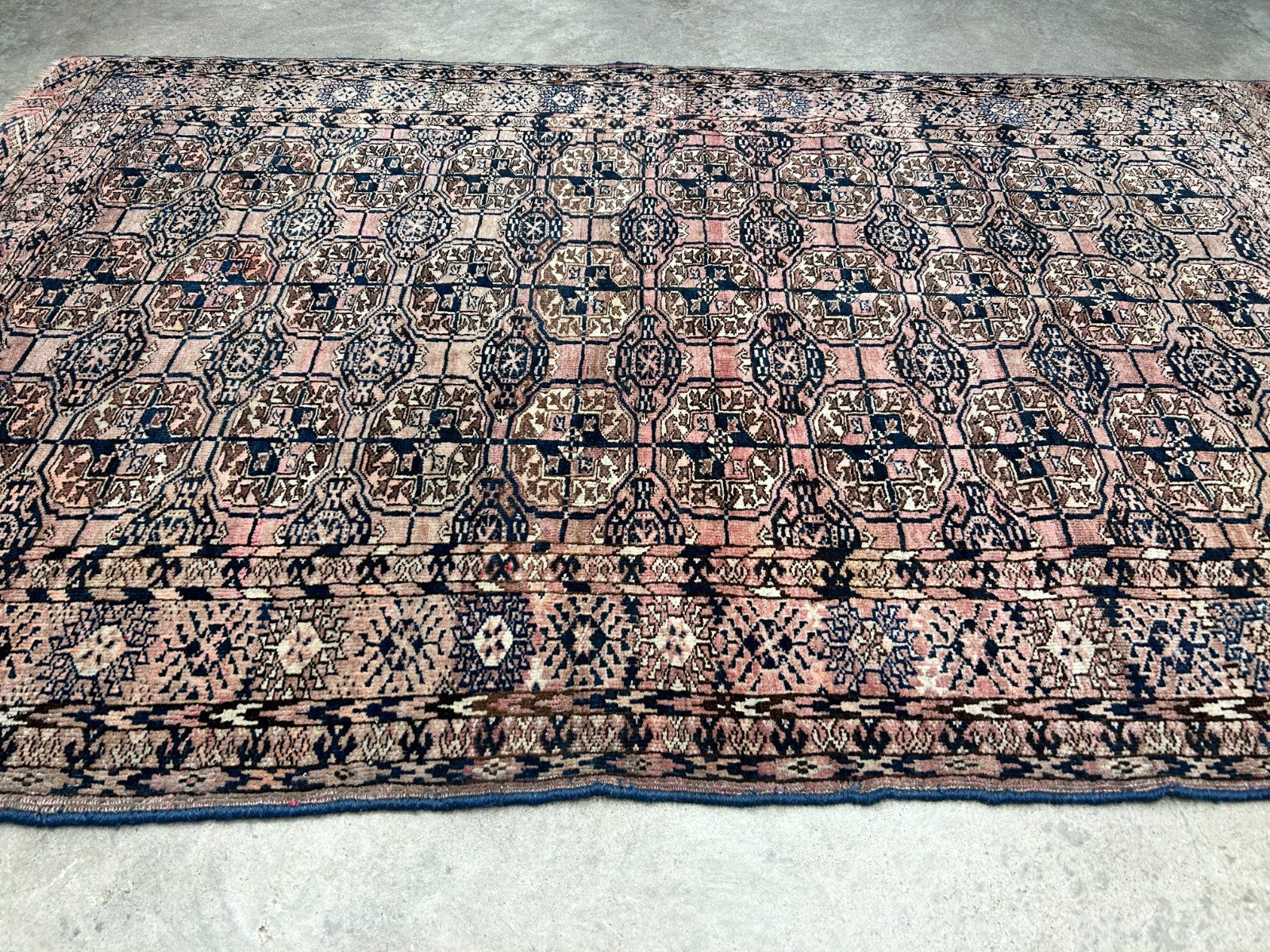 3'4"x5'3" Antique Hand-Knotted 100% Wool Pile Taky Bokhara Rug