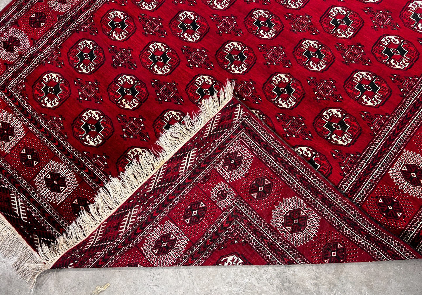 7'6" x 11'5'' Hand-Knotted 100% Wool Pile Turkamane Area Rug - Carpet