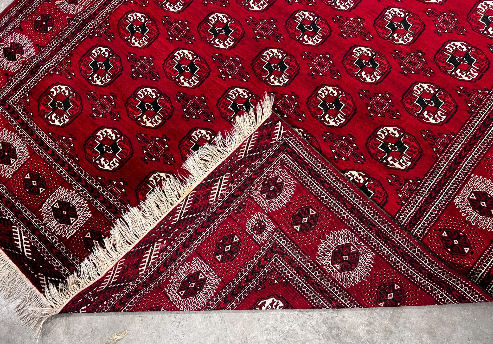 7'6" x 11'5'' Hand-Knotted 100% Wool Pile Turkamane Area Rug - Carpet