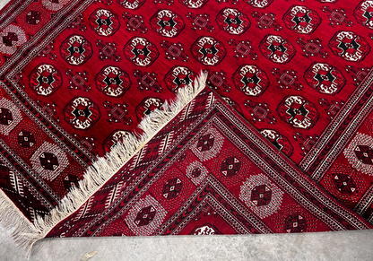 7'6" x 11'5'' Hand-Knotted 100% Wool Pile Turkamane Area Rug - Carpet