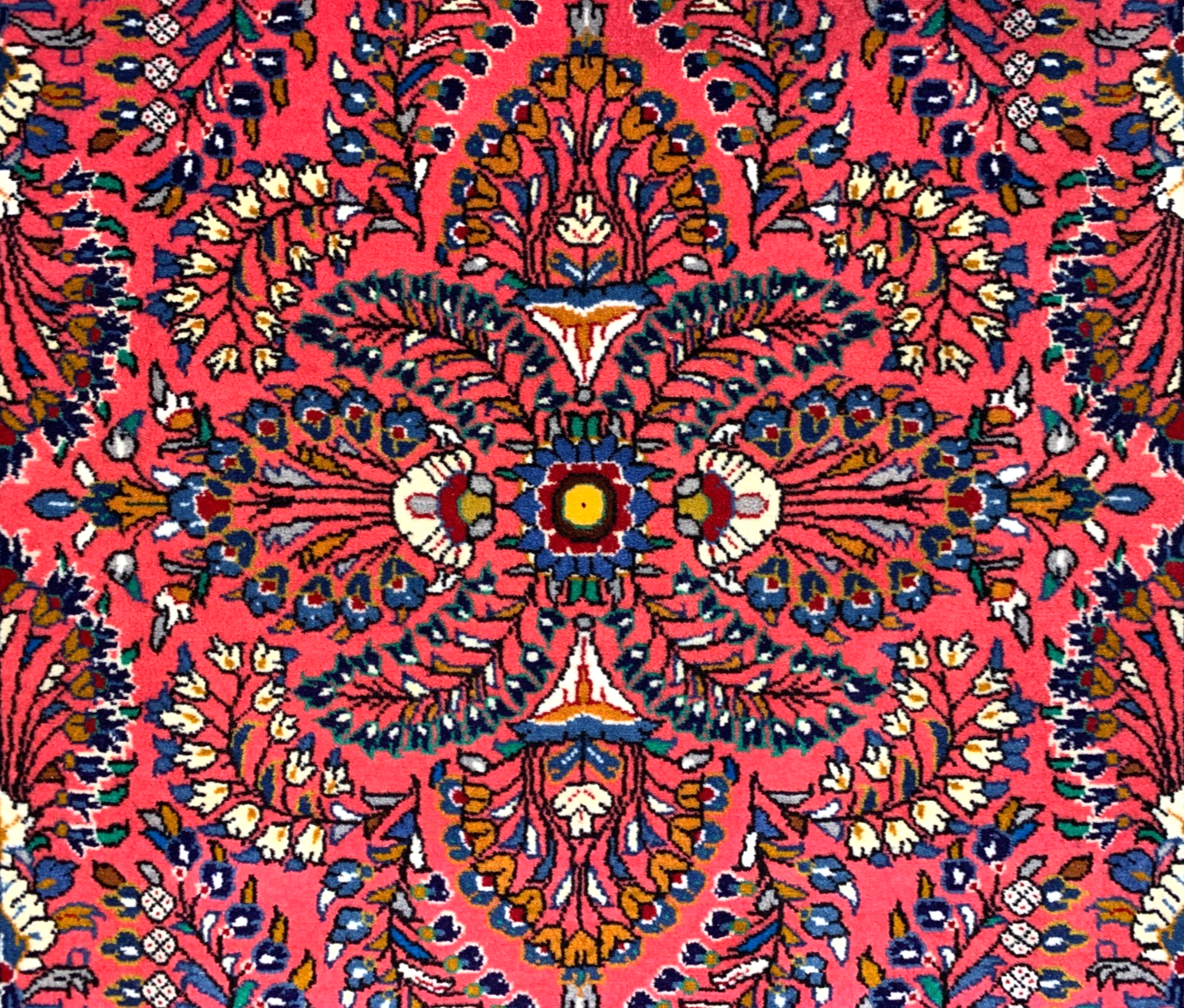 3'6"x5'2'' Hand-Knotted 100% Wool Pile Sarouke Area Rug