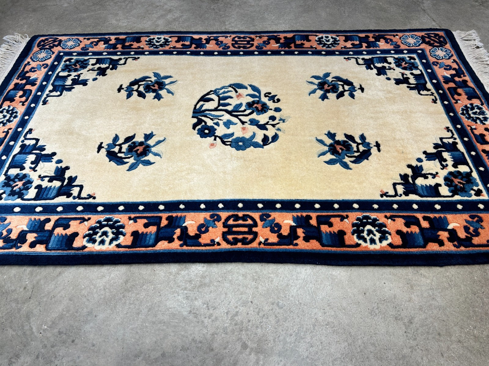 3'x5' Hand-Knotted 100% Wool Pile Art Deco Rug