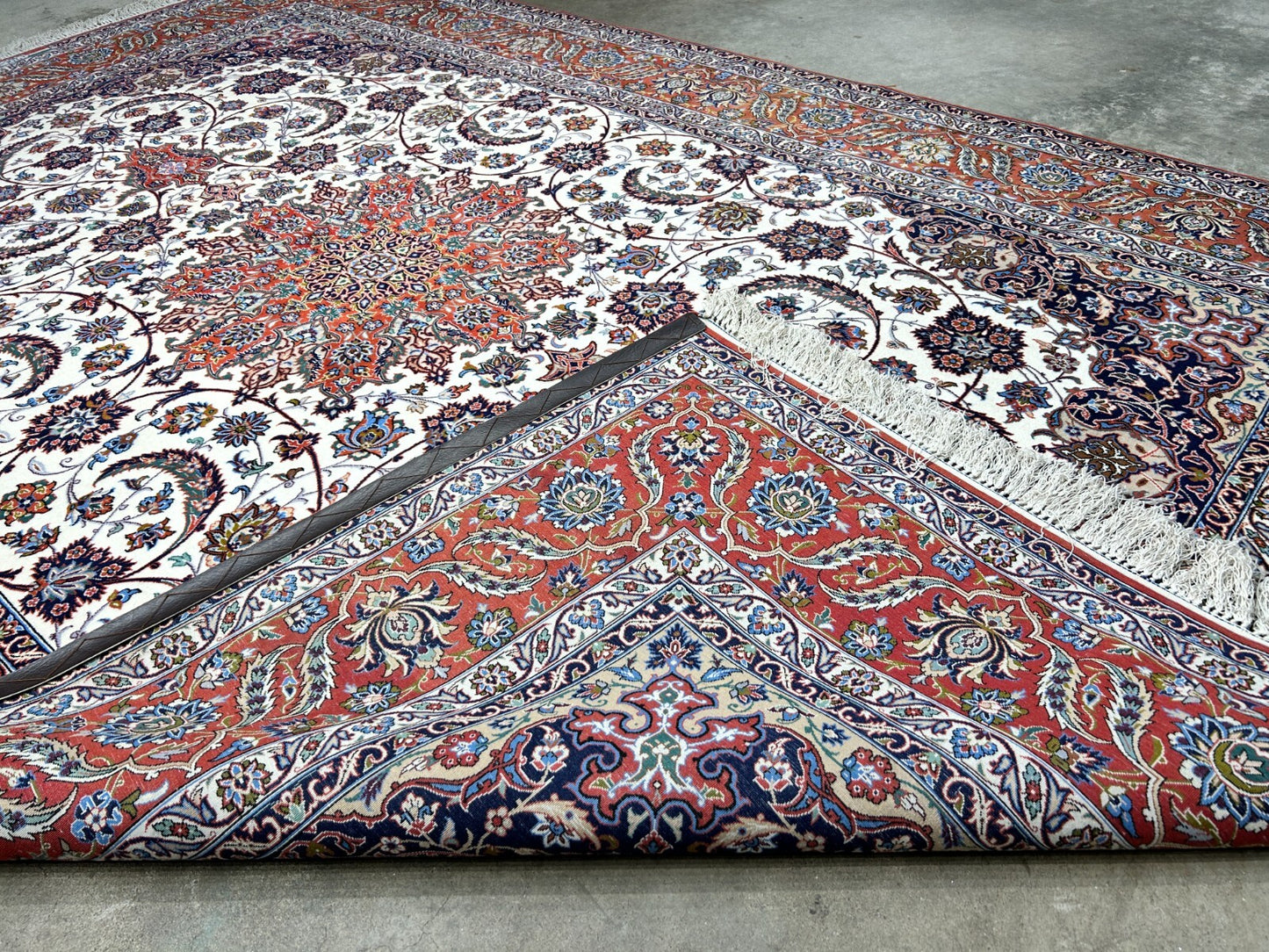 6'9"x9'10" Extra Fine Hand-Knotted Wool & Silk Isfahane Seirafian Rug