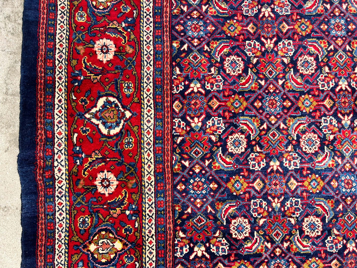 10'5"x14' Hand-Knotted 100% Wool Pile All-over Herati Rug