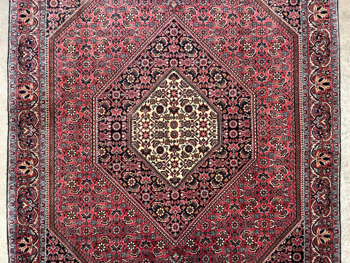 3'8"x5'10" Hand-Knotted 100% Wool Bidjare Carpet - Area Rug