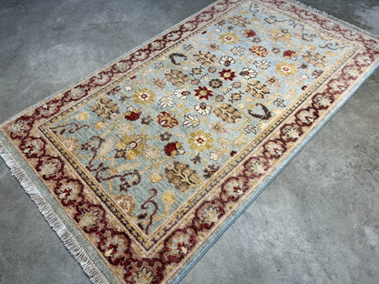 3'x5'2" Fine Hand-Knotted 100% Wool Pile Pakpishawar Area Rug